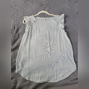 Small white and black striped Loft top